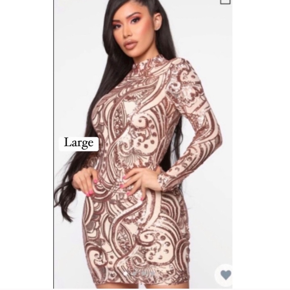 Elegant Brown Patterned Dress